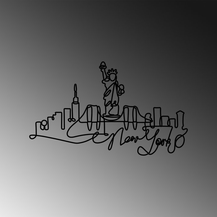 Wallity Newyork Escultura de Pared de Metal Negra Wallity Newyork Escultura de Pared de Metal Negra